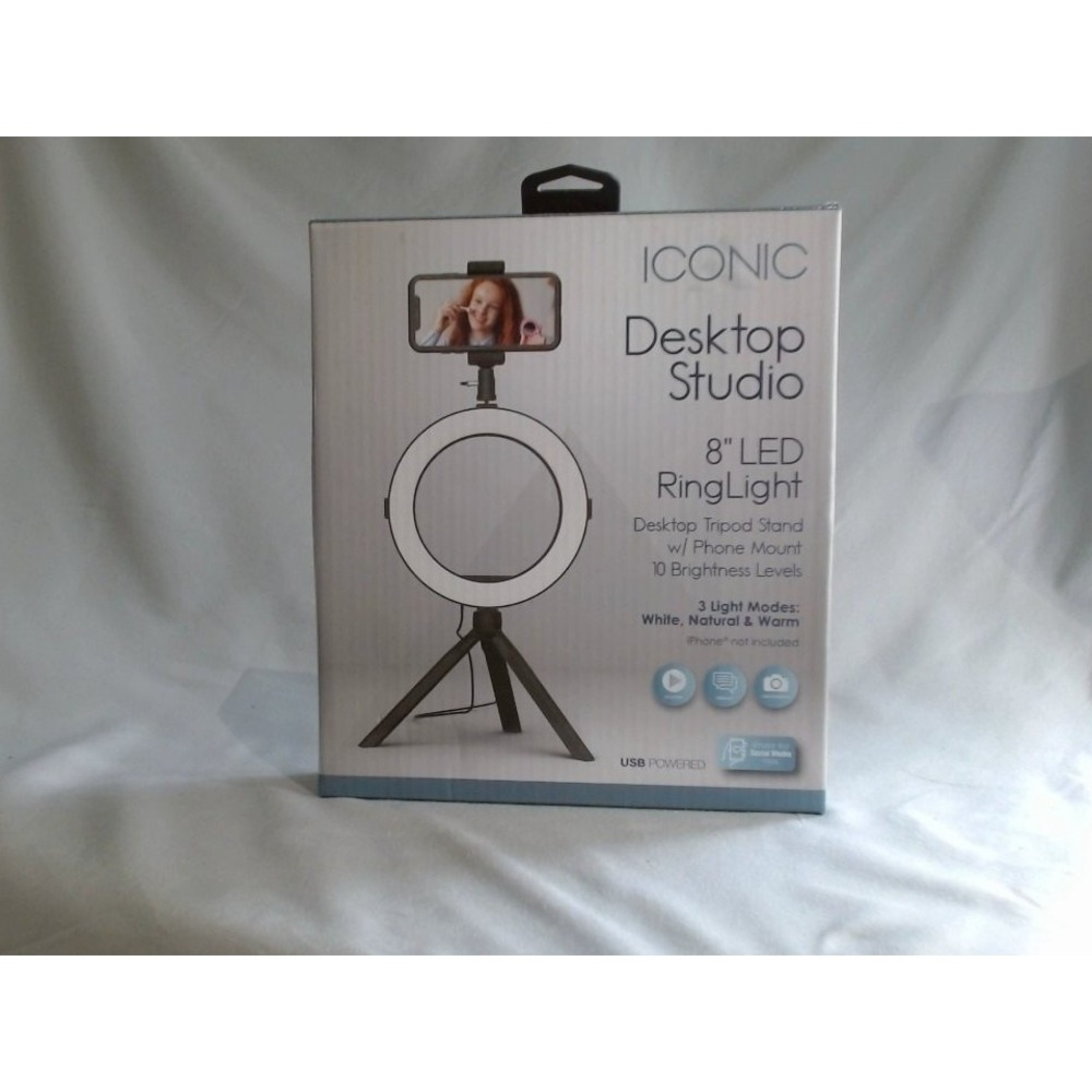 Iconic Desktop Studio 8" LED RingLight, BRAND‎ NEW IN BOX